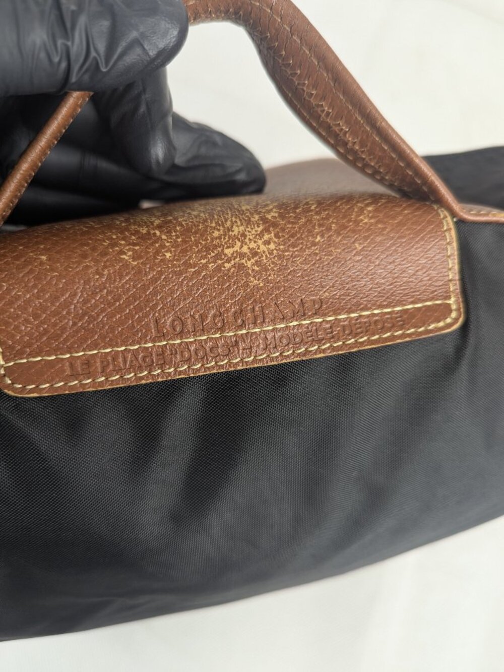 Longchamp Le Pliage Original Nylon Briefcase Bag Black Made in China - Picture 6 of 14